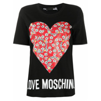 Love Moschino Camiseta com estampa de logo - Preto