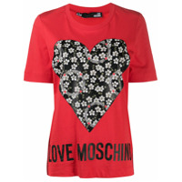 Love Moschino Camiseta com estampa de logo - Vermelho