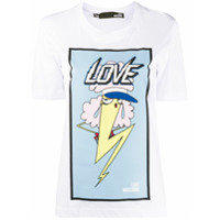 Love Moschino Camiseta com estampa gráfica - Branco