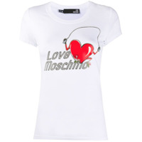 Love Moschino Camiseta com estampa gráfica de logo - Branco