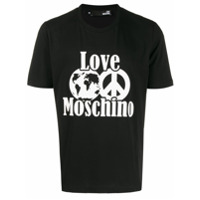 Love Moschino Camiseta com estampa gráfica - Preto