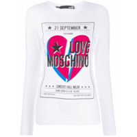 Love Moschino Camiseta com logo e aplicações - Branco