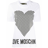 Love Moschino Camiseta com logo e coração - Branco