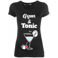 Love Moschino Camiseta Gym & Tonic com gola redonda - Preto