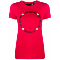 Love Moschino circle logo print T-shirt - Vermelho