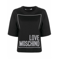 Love Moschino logo print boxy T-shirt - C74 NERO