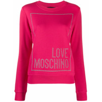 Love Moschino Moletom com logo de tachas - Rosa