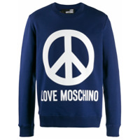 Love Moschino Suéter com estampa de logo - Azul