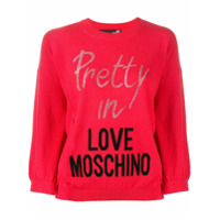 Love Moschino Suéter com logo e aplicações de cristais - Vermelho