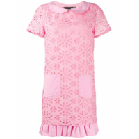 Love Moschino Vestido com estampa floral e bordado inglês - Rosa