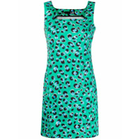 Love Moschino Vestido reto com estampa de leopardo - Verde