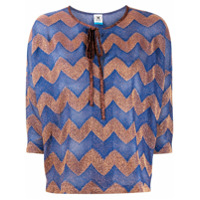 M Missoni Blusa chevron com mangas 3/4 - Azul