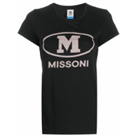 M Missoni Camiseta gola redonda com estampa de logo - Preto