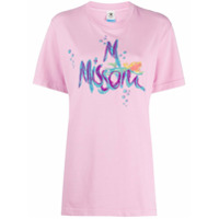 M Missoni Camiseta oversized com estampa de logo - Rosa