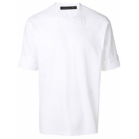 Mackintosh 0004 Camiseta gola V com detalhe - Branco