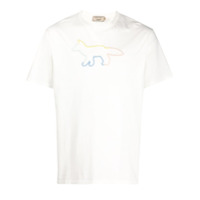 Maison Kitsuné Camiseta decote careca com logo bordado - Branco