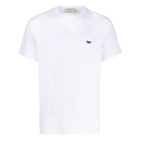 Maison Kitsuné Camiseta decote careca com patch de logo - Branco