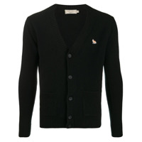 Maison Kitsuné Cardigan com patch de logo - Preto