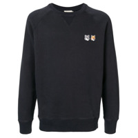 Maison Kitsuné Moletom de algodão com logo duplo - Preto