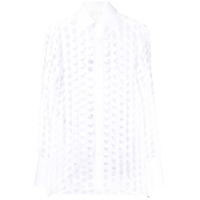 Maison Margiela Chemise de algodão com recortes vazados - Branco