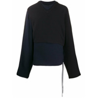 Maison Margiela layered patchwork jumper - Azul