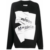 Maison Margiela logo print cotton sweatshirt - Preto