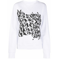 Maison Margiela Moletom com estampa de logo - Branco