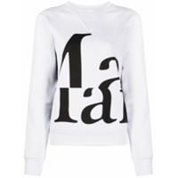 Maison Margiela Suéter oversized com estampa de logo - Branco