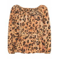 Mara Hoffman Blusa com peplum e estampa de leopardo - Marrom