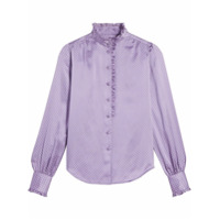 Marc Jacobs Camisa de seda com acabamento de babados - Roxo