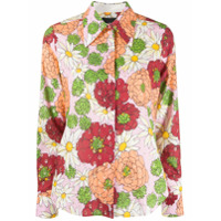 Marc Jacobs Camisa de seda com estampa floral e fios metálicos - Rosa