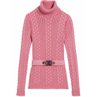 Marc Jacobs Suéter de tricô canelado com cinto - Rosa