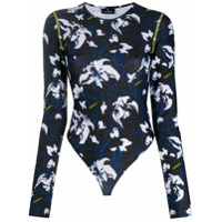 Marcelo Burlon County of Milan Body mangas longas com estampa floral - Preto