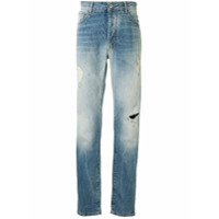 Marcelo Burlon County of Milan Calça jeans reta com rasgado - Azul