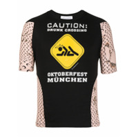 Marine Serre Camiseta com estampa gráfica Caution - Preto