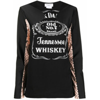 Marine Serre Moletom com logo Jack Daniels - Preto