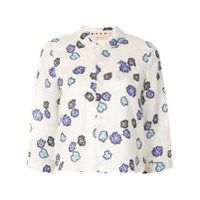 Marni Camisa cropped com estampa floral - Neutro