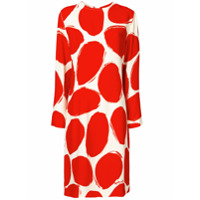 Marni Vestido reto com estampa de circulos - Vermelho
