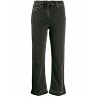 McQ Swallow Calça jeans cropped com listra lateral - Preto
