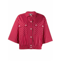 McQ Swallow Camisa cropped com listras - Vermelho