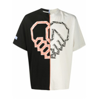 McQ Swallow Camiseta bicolor de algodão - Preto