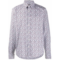 Michael Kors Collection Camisa com estampa floral barra curvada - Branco