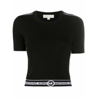 Michael Michael Kors Blusa de tricô com listras e logo - Preto