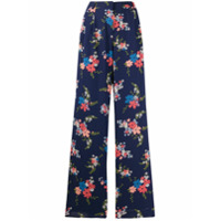 Michael Michael Kors Calça com pregas e estampa floral - Azul