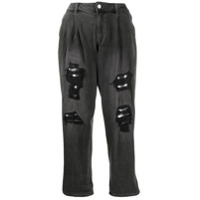 Michael Michael Kors Calça jeans cintura baixa destroyed - Preto