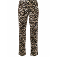 Michael Michael Kors Calça jeans cropped com estampa de leopardo - Neutro