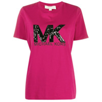 Michael Michael Kors Camiseta com logo de paetê - Rosa