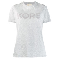 Michael Michael Kors Camiseta com logo e tachas - Cinza