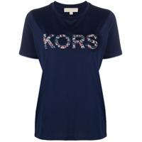 Michael Michael Kors Camiseta floral com logo - Azul
