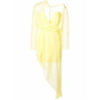 Michelle Mason Vestido assimétrico com poás - Amarelo